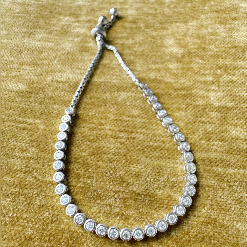 ✨Sterling Silver Cubic Zirconia Adjustable Tennis Bracelet